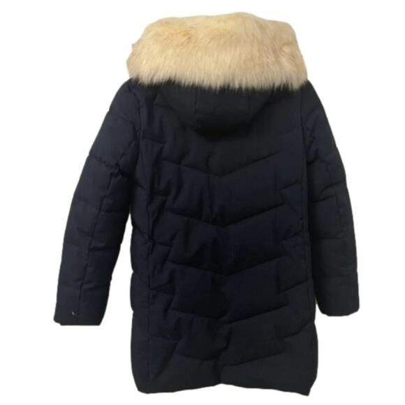 Sam Edelman Puffer Coat Faux Fur Trim Hooded Parka‎ Navy Warm Size XXL NEW! - Picture 4 of 9